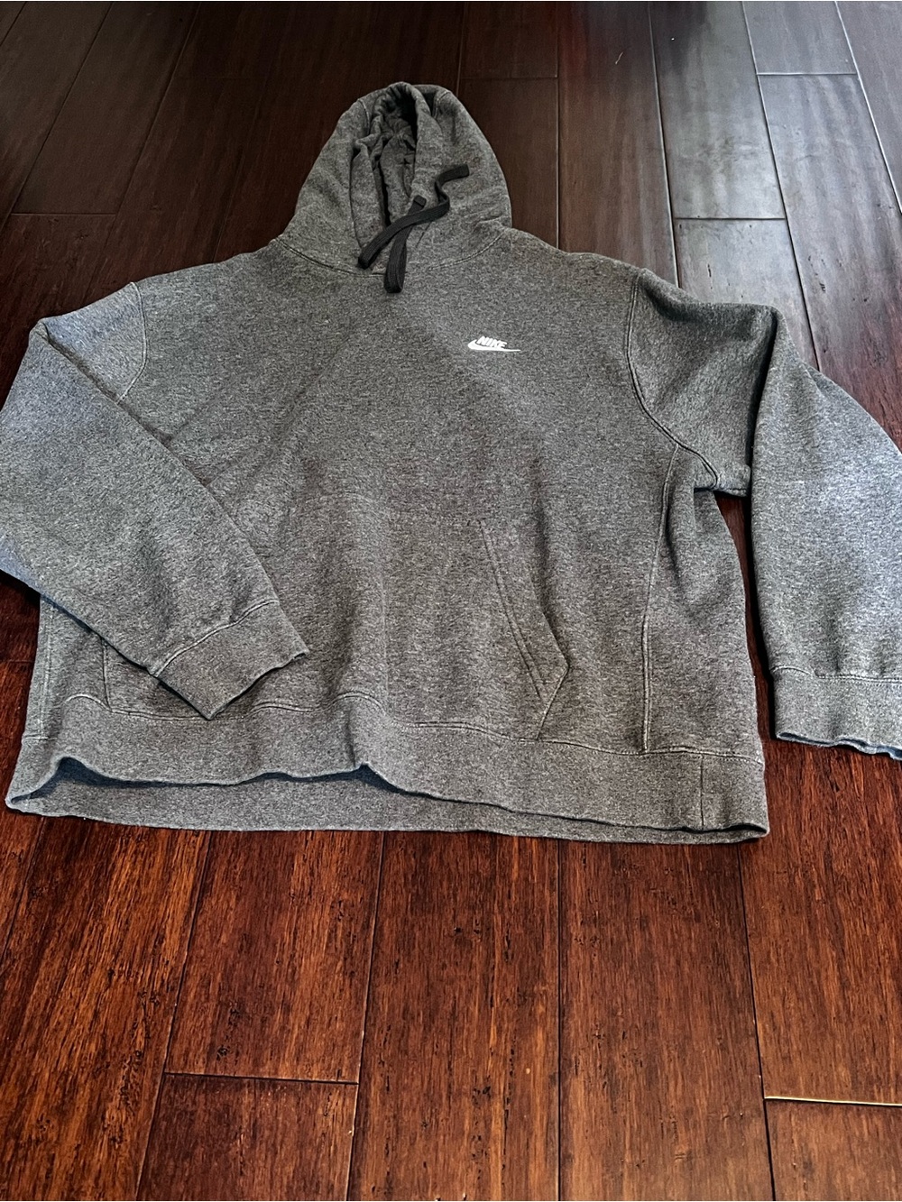 Nike Heather Gray Hooded Pullover with Small Logo